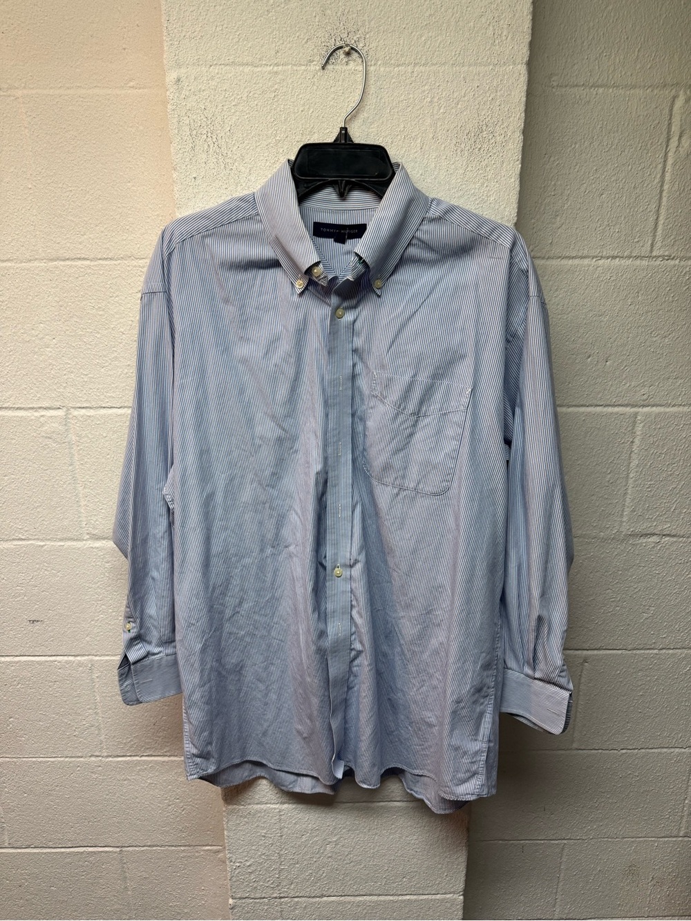 Tommy Hilfiger Light Blue Thin-Striped Button-Down Shirt